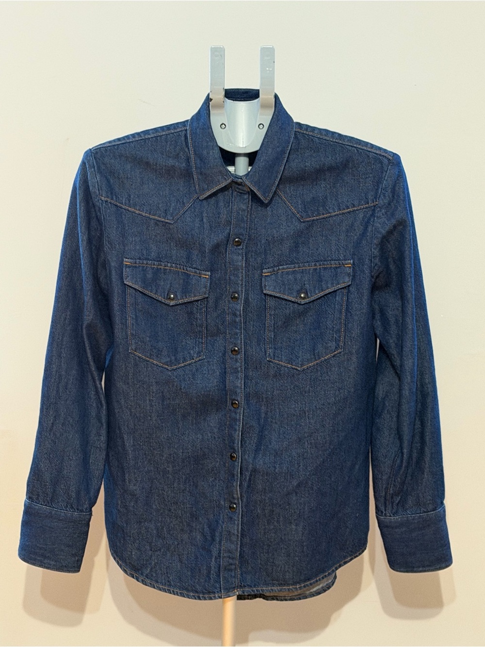Rag & Bone Women’s Blue Denim Western Snap Shirt Size M Excellent Condition - Picture 5 of 13